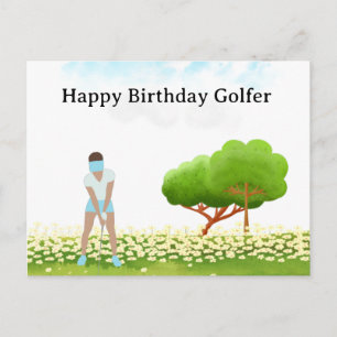 Golfspielerin spielt Golf Geburtstag-Golfer Karte