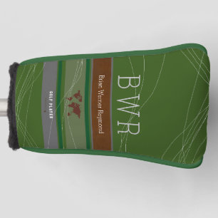 Golfspielers monogrammierte grüne Streifen Golf Headcover