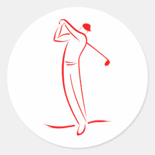 Golfspielersymbol zazzle runder aufkleber