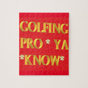 Golfsport Design Rot und Gold Großtext