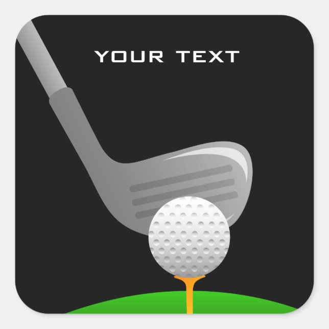 Golfsticker Quadratischer Aufkleber (Vorderseite)