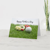 Golftag Muttertag mit Blume auf grünem Gras