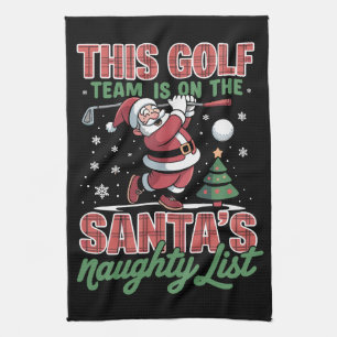 Golfteam ist auf Santas unartiger Liste Xmas Santa Geschirrtuch