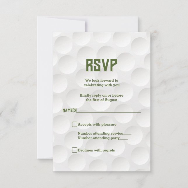 Golfthema Golf Bar Mitzvah RSVP Card Karte (Vorderseite)