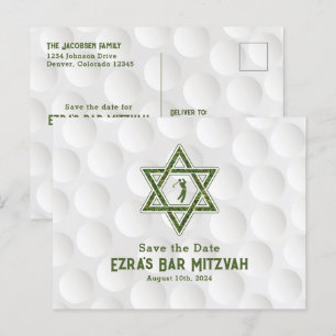 Golfthema Golf Bar Mitzvah Save the Date Postkarte