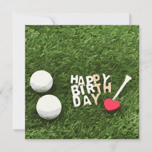 Golftour zum Geburtstag mit Golfball und Tee-Liebe Karte