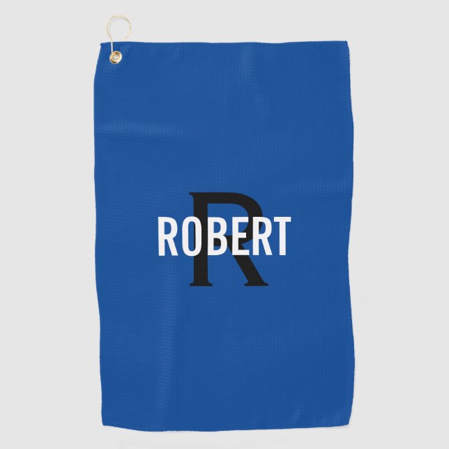 Golftücher mit blauen Monogramm Golfhandtuch (Vorderseite)