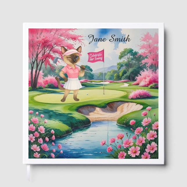 Golfturnier der Frau für die siamesische Katze Gol Gästebuch (Vorderseite)