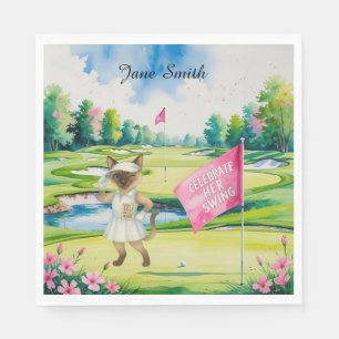 Golfturnier der Frau für die siamesische Katze Gol Serviette