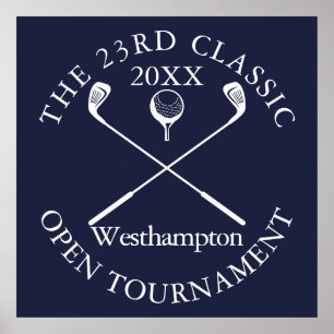Golfturnier Klassisches Ereignis Navy Blaues Schil Poster