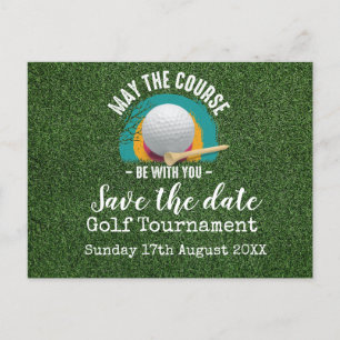Golfturnier Save the Date auf Grün Ankündigungspostkarte
