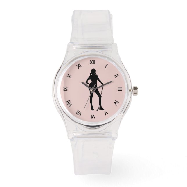 Golfuhr mit schwarzen Zahlen Armbanduhr (Vorderseite)