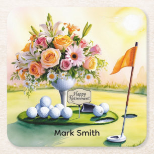 Golfurlaub mit Golf-Thema Rechteckiger Pappuntersetzer
