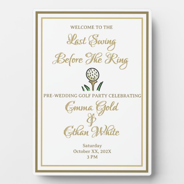 Golfurlaub vor Hochzeiten Party Weekend Aktivität  Fotoplatte (Vorderseite)