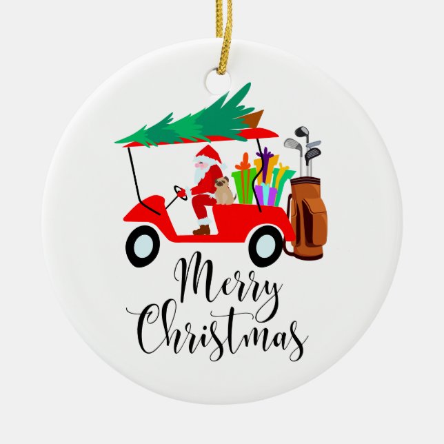 Golfurlaub Weihnachten Reiten Golf Golf Golf Golf  Keramik Ornament (Vorne)