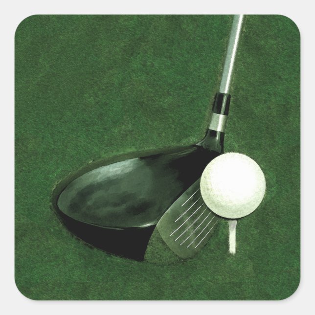 Golfveranstaltung Quadratischer Aufkleber (Vorderseite)