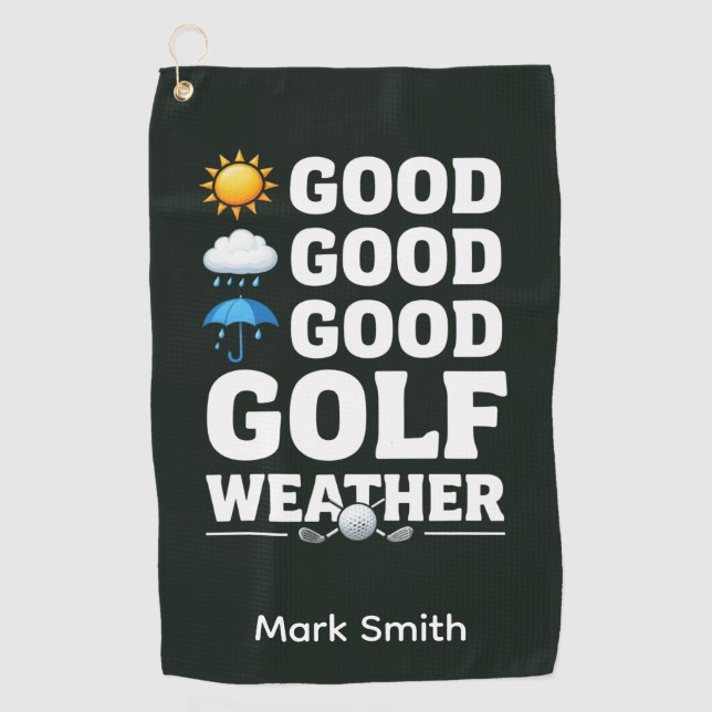 Golfvorhersage für Golfer Golfhandtuch (Vorderseite)
