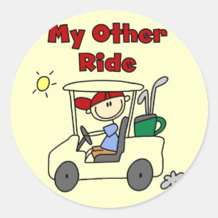 Golfwagen Andere Fahrten T-Shirts und Geschenke Runder Aufkleber
