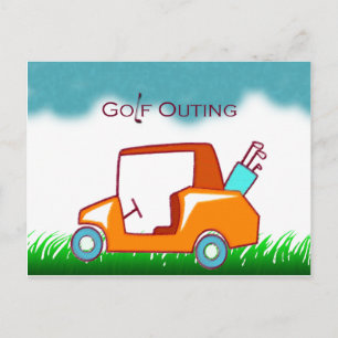 Golfwagen-Ausflug Einladungspostkarte