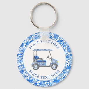 Golfwagen für Preppy-Schildkröten Schlüsselanhänger