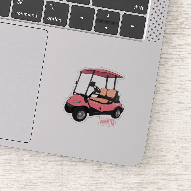 Golfwagen/Golf Buggy Cartoon Abbildung Aufkleber (Ausschnitt)