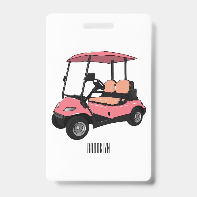 Golfwagen/Golf Buggy Cartoon Abbildung Ausweis (Vorderseite)