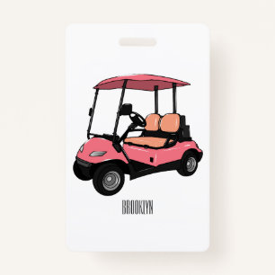 Golfwagen/Golf Buggy Cartoon Abbildung Ausweis