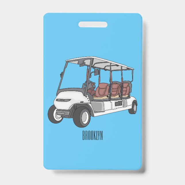 Golfwagen/Golf Buggy Cartoon Abbildung Ausweis (Vorderseite)