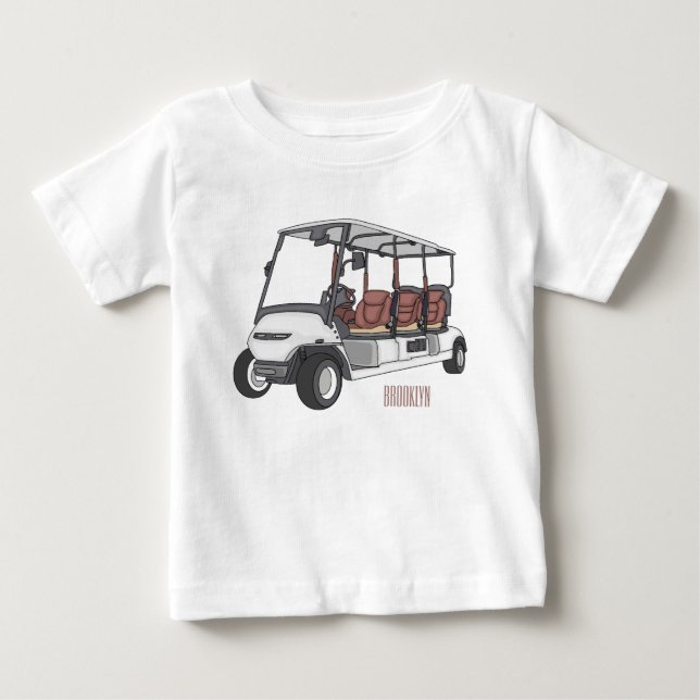 Golfwagen/Golf Buggy Cartoon Abbildung Baby T-shirt (Vorderseite)
