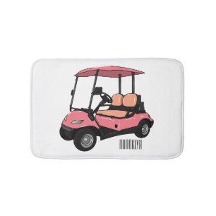 Golfwagen/Golf Buggy Cartoon Abbildung Badematte
