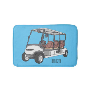 Golfwagen/Golf Buggy Cartoon Abbildung Badematte