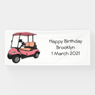 Golfwagen/Golf Buggy Cartoon Abbildung Banner