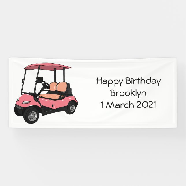 Golfwagen/Golf Buggy Cartoon Abbildung Banner (Horizontal)