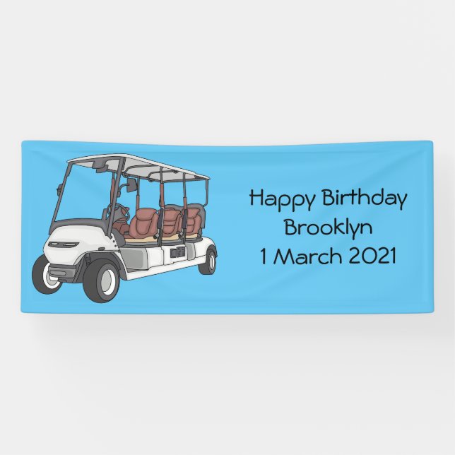 Golfwagen/Golf Buggy Cartoon Abbildung Banner (Horizontal)