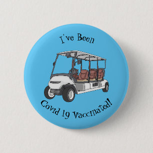 Golfwagen/Golf Buggy Cartoon Abbildung Button