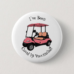 Golfwagen/Golf Buggy Cartoon Abbildung Button