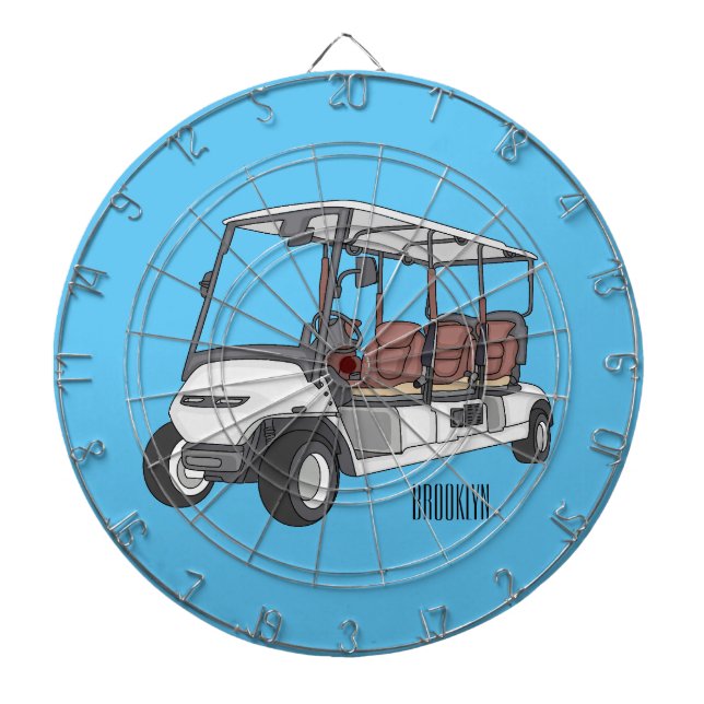 Golfwagen/Golf Buggy Cartoon Abbildung Dartscheibe (vorne)