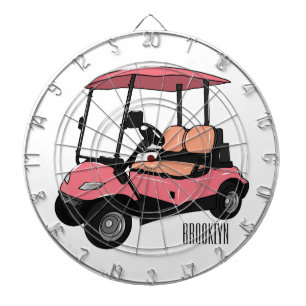 Golfwagen/Golf Buggy Cartoon Abbildung Dartscheibe