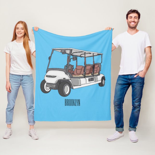 Golfwagen/Golf Buggy Cartoon Abbildung Fleecedecke (Beispiel)