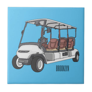 Golfwagen/Golf Buggy Cartoon Abbildung Fliese