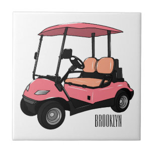 Golfwagen/Golf Buggy Cartoon Abbildung Fliese
