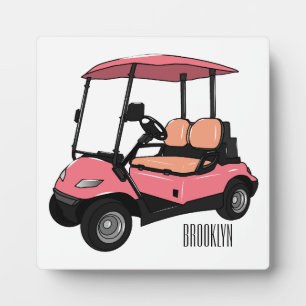 Golfwagen/Golf Buggy Cartoon Abbildung Fotoplatte