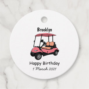 Golfwagen/Golf Buggy Cartoon Abbildung Geschenkanhänger