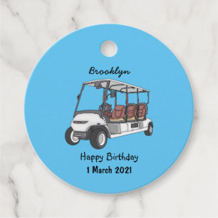 Golfwagen/Golf Buggy Cartoon Abbildung Geschenkanhänger