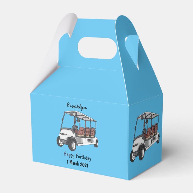 Golfwagen/Golf Buggy Cartoon Abbildung Geschenkschachtel (Vorderseite)
