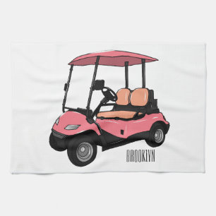 Golfwagen/Golf Buggy Cartoon Abbildung Geschirrtuch