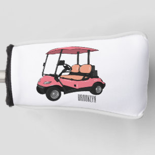 Golfwagen/Golf Buggy Cartoon Abbildung Golf Headcover