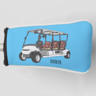 Golfwagen/Golf Buggy Cartoon Abbildung Golf Headcover