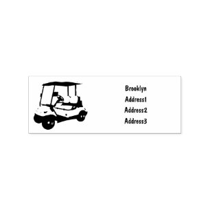 Golfwagen/Golf Buggy Cartoon Abbildung Gummistempel