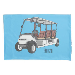 Golfwagen/Golf Buggy Cartoon Abbildung Kissenbezug